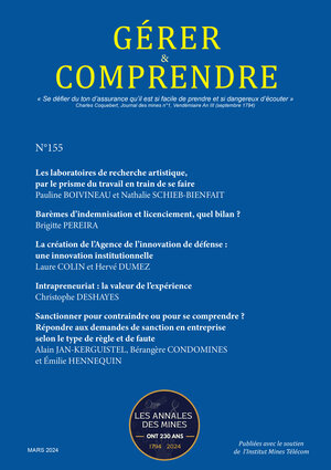 Les laboratoires de recherche artistique, par le prisme du travail en train de se faire Barèmes d’indemnisation et licenciement, quel bilan ? La création de l’Agence de l’innovation de défense : une i
